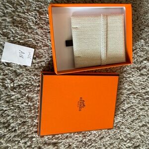 Hermes Orange Box with Cream Patterned Accessory